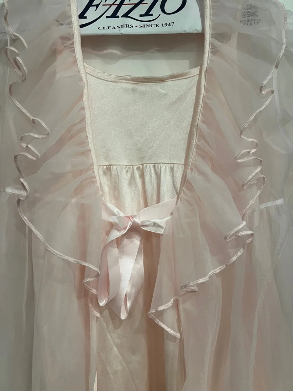 Sheer Ruffled Nightgown and Robe Set - Picture 3 of 4